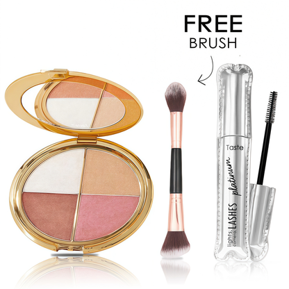 💝Last 3 hours 60% off⏰eye & cheek palette - eyeshadow and highlighter makeup (with Detachable Brush)