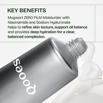 🌿 Qooes™ Mugwort Zero-Film Moisturizer- ✨ Lightweight. Soothing. Hydrating. ✨