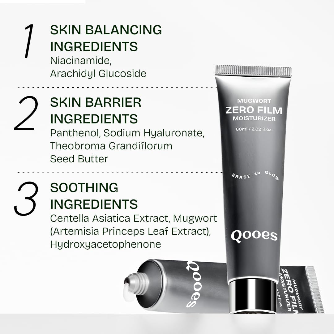 🌿 Qooes™ Mugwort Zero-Film Moisturizer- ✨ Lightweight. Soothing. Hydrating. ✨